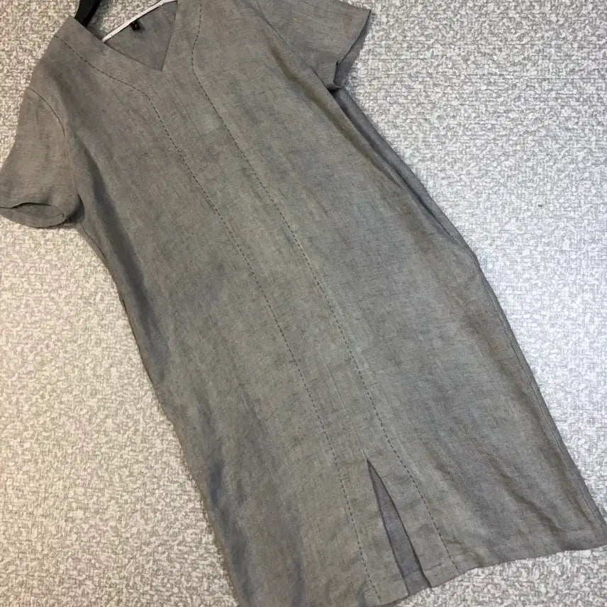 [BUNJANG] ING 100% Linen Short-Sleeve Dress / 제평 린넨100% ING 호시스티치 반팔 원피스 국산 최고급 후들후들