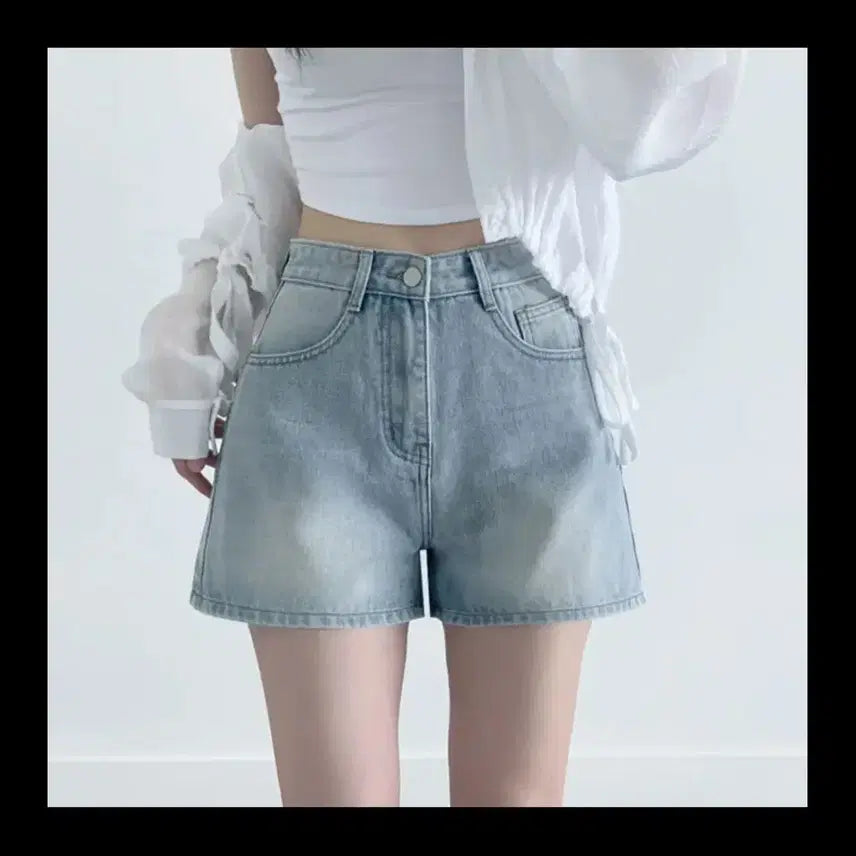 [BUNJANG] A-Fit Blue Denim Shorts / 에이블리 A핏 청반바지