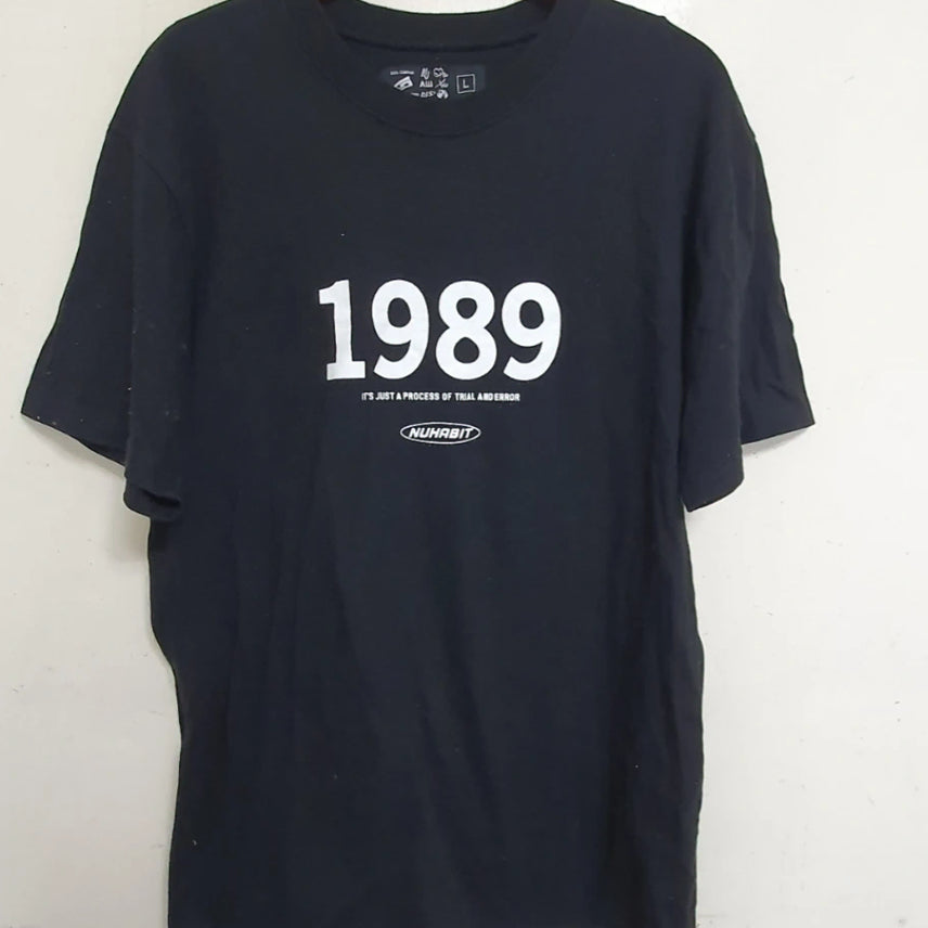 [BUNJANG] Nuhabit 1989 Black T-Shirt (L) / 누하빗 1989 블랙 반팔티 L