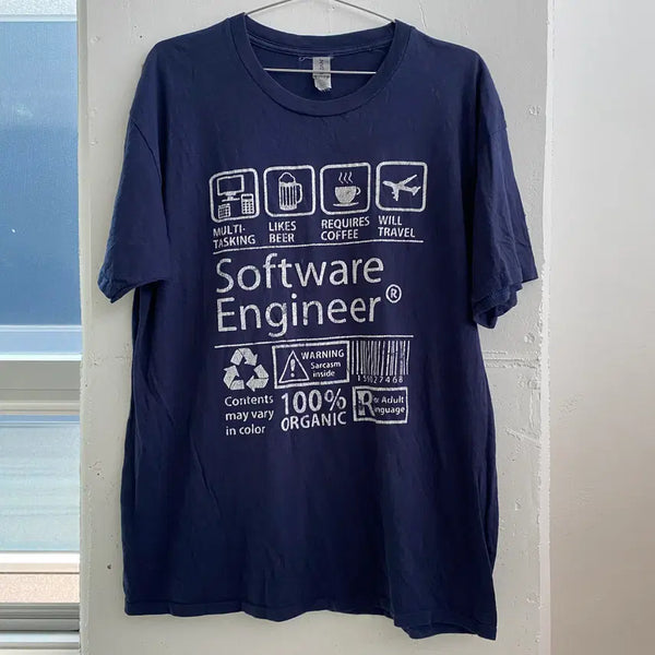 [BUNJANG] Vintage Tech Software Engineer T-Shirt XL / (XL) 빈티지 테크 소프트웨어 엔지니어 반팔 티셔츠