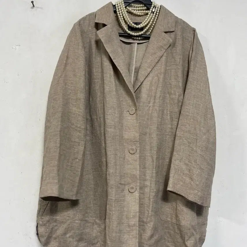 [BUNJANG] N6950 Linen Jacket Beige / 특가새)N6950 린넨 자켓.마.아방