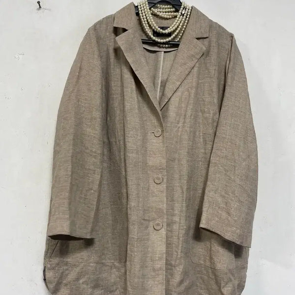 [BUNJANG] N6950 Linen Jacket Beige / 특가새)N6950 린넨 자켓.마.아방