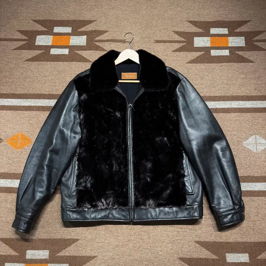 [BUNJANG] Roberto Men's Lambskin Mink Grizzly Jacket / 타임세일)로베르토 남성 램스킨 밍크 그리즐리 자켓 105 양가죽