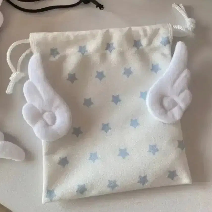 [BUNJANG] Angelcore Wing Star Drawstring Pouch / 엔젤코어 천사 날개 별 복조리 파우치