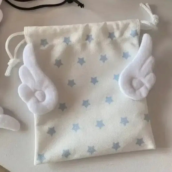 [BUNJANG] Angelcore Wing Star Drawstring Pouch / 엔젤코어 천사 날개 별 복조리 파우치