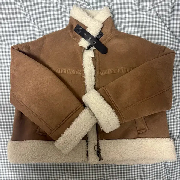 [BUNJANG] Zara Suede Brown Jacket M / 자라 무스탕 브라운 M