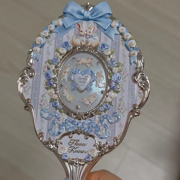 [BUNJANG] Flower Knows Bunny Garden Mirror - Blue / 플라워노즈 버니가든 거울 블루