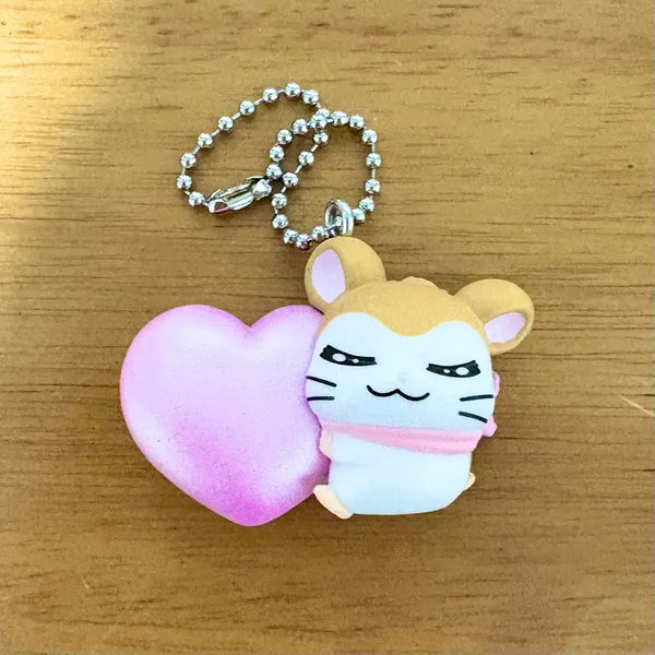 [BUNJANG] Hamutori Muffler Heartswing Gacha Keyring (Opened) / 햄토리 머플러 하트스윙 가챠 키링