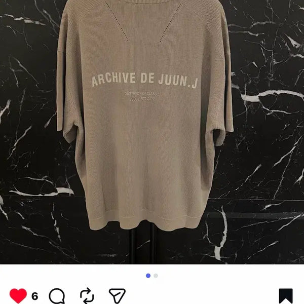 [BUNJANG] Juun.J 25SS Archive Oversized Waffle Knit T-Shirt / (L) 준지 25ss 아카이브 오버핏 와플 니트 티셔츠