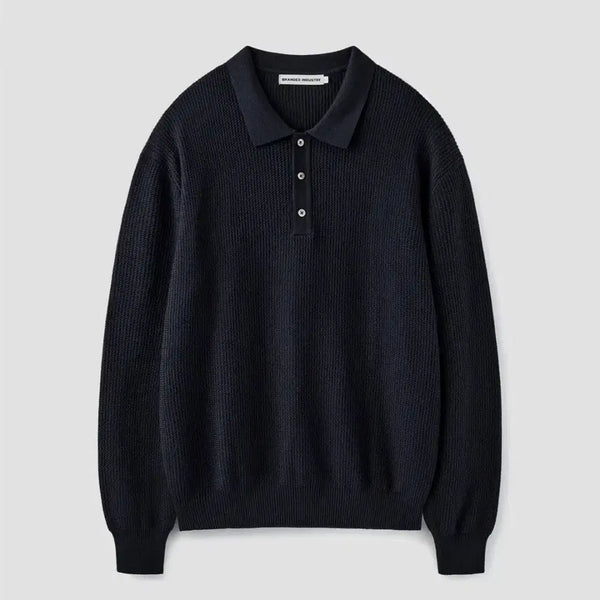 [BUNJANG] Branded Hard Twist Polo Knit (XL) Navy / 브랜디드 하드트위스트 폴로 니트(XL) 네이비