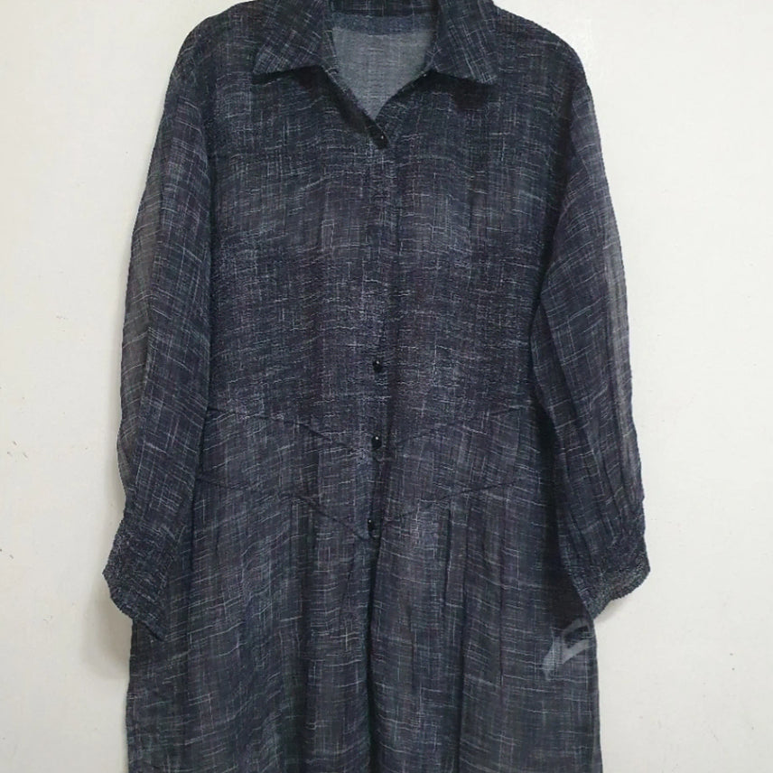 [BUNJANG] Black Check Shirt Dress / 블랙 체크 셔츠 원피스