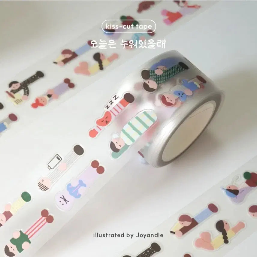 [BUNJANG] Jyoandls "Lying Down Today" Kiss Cut Sticker Sheet / [조얀들] 오늘은 누워있을래 키스컷 띵