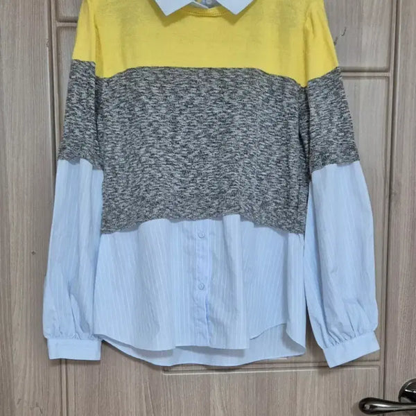 [BUNJANG] Ozcecon Layered Shirt Knit Top (Women's) S / 오즈세컨 셔츠형 니트(여성)S
