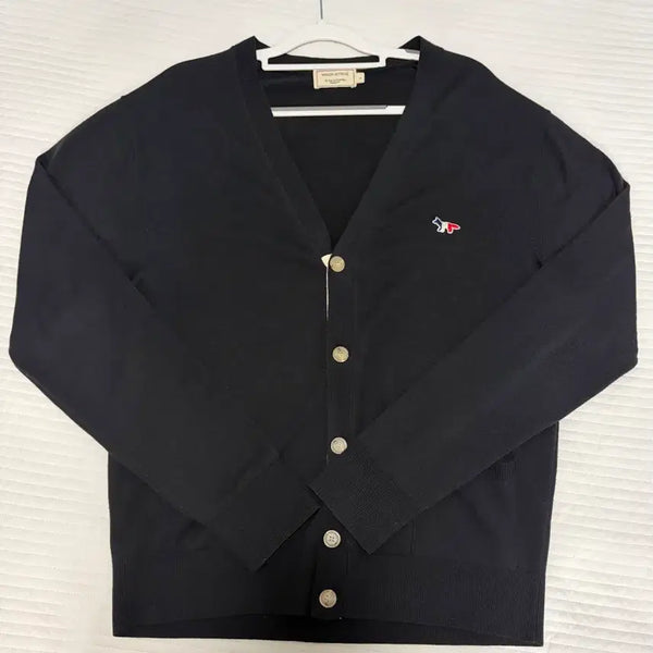 [BUNJANG] Maison Kitsuné Fox Patch Cardigan Black / (L) 메종키츠네 폭스 패치 가디건 블랙