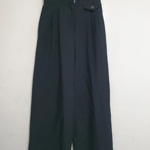 [BUNJANG] Wide Pintuck Slacks Pants (Beige/Black) / 와이드 핀턱 팬츠 슬렉스(베이지/블랙)