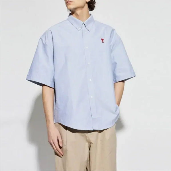 [BUNJANG] AMI Heart Logo Short Sleeve T-Shirt / (정품)아미 하트로고 반팔셔츠