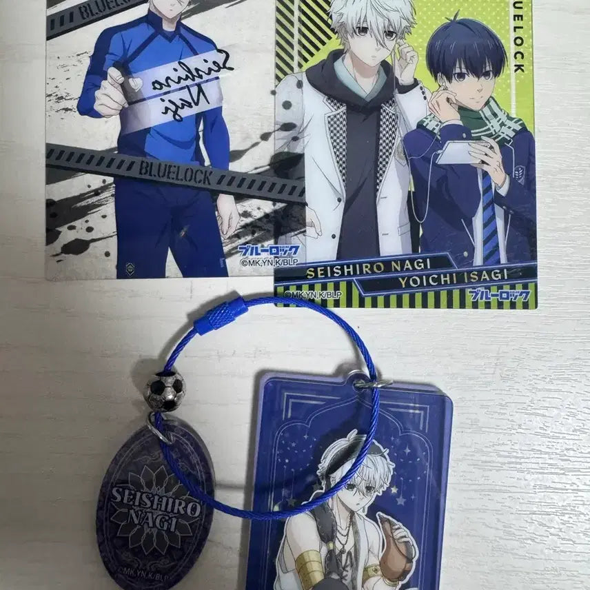 [BUNJANG] Blue Lock Seishiro Nagi Acrylic Keychain & 2 Card Set / 블루록 나기세이시로 아크릴 키링 및 카드 2종