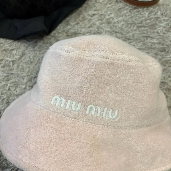 [BUNJANG] Miu Miu Terry Bucket Hat Alabaster Pink M / 미우미우 MIUMIU 테리 버킷햇 앨러배스터 핑크 M