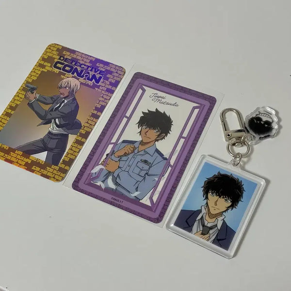 [BUNJANG] Detective Conan Matsuda Jinpei Photo Keyring + Special Edition Photocard + Amuro Toru Photocard Bundle / 명탐정코난 팝업 마츠다 진페이 증명사진 키링 + 특전 포카 + 아무로 포카