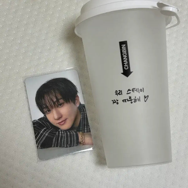[BUNJANG] Stray Kids THIS & THAT Reusable Cup + Changbin POB Bundle Set / 스키즈 THIS & THAT 팝업 리유저블 컵 + 3만원 특전 창빈 세트 양도