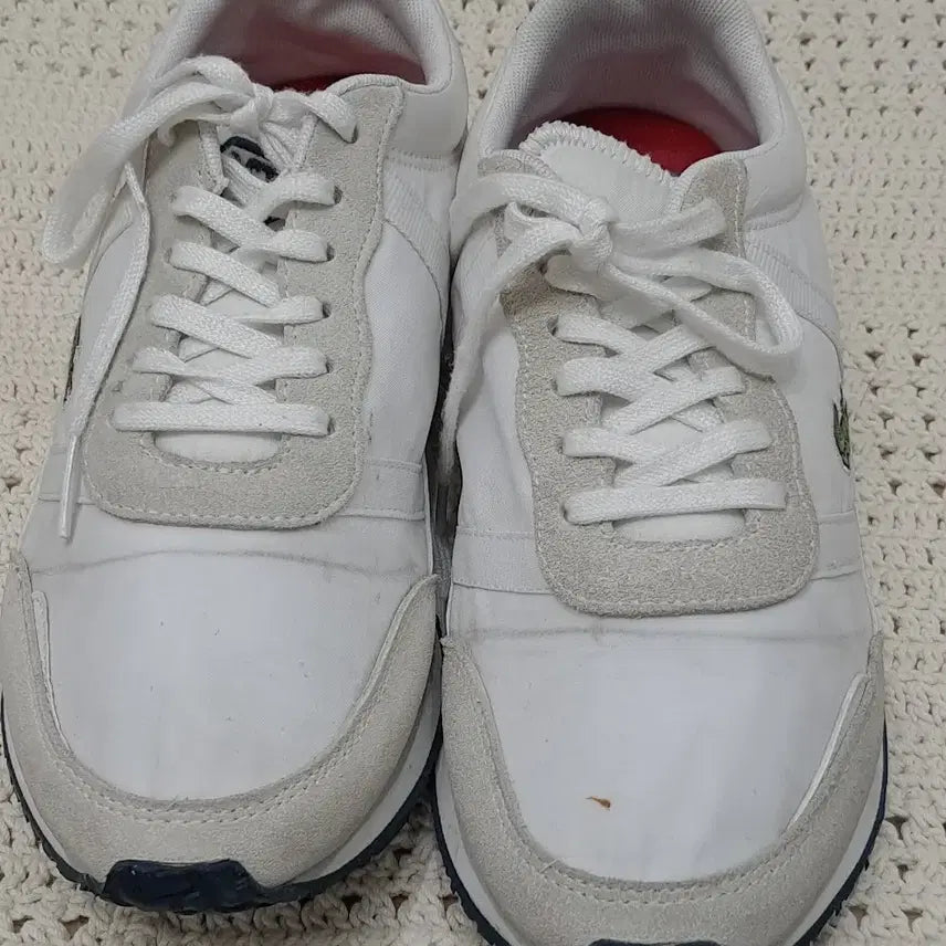 [BUNJANG] Lacoste Suede Mix Sneakers - White - Size 37 / 라코스테 운동화  37