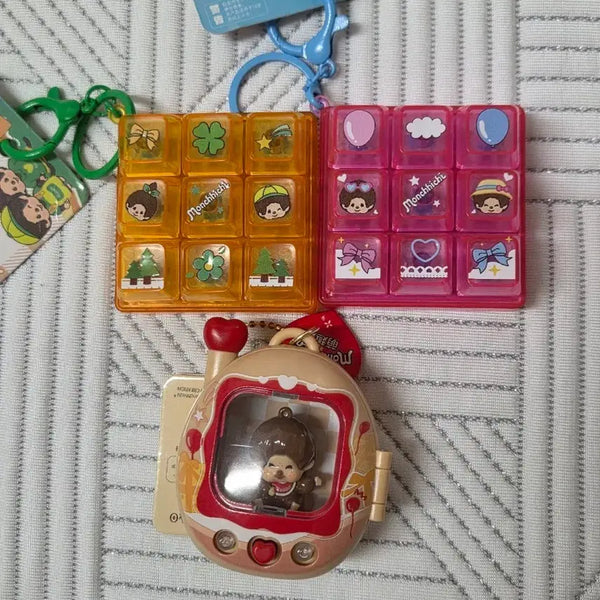 [BUNJANG] Monchhichi 9-Keycap Tamagotchi Clicker Keychain / 몬치치 9구 키캡 키링 다마고치 클릭커
