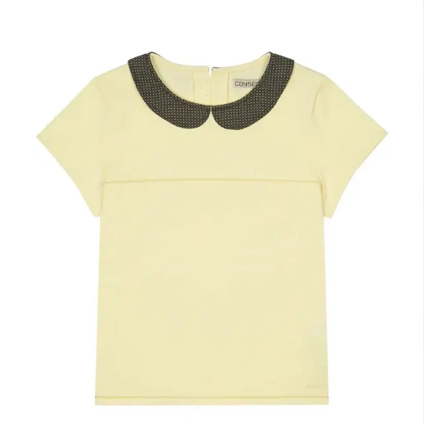 [BUNJANG] KOI SEIO Round Collar Short Sleeve Blouse Lemon Size 2 / 코이세이오 라운드 칼라 반팔 블라우스 레몬 26HS