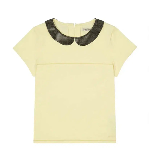 [BUNJANG] KOI SEIO Round Collar Short Sleeve Blouse Lemon Size 2 / 코이세이오 라운드 칼라 반팔 블라우스 레몬 26HS