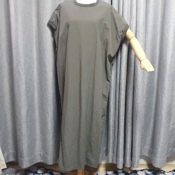 [BUNJANG] Charcoal Grey Textured Maxi Dress / 차콜 사각사각 맥시원피스
