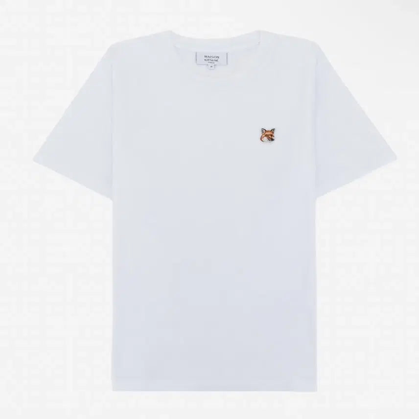 [BUNJANG] Maison Kitsuné Fox Head Patch Regular T-shirt White / (W) 메종 키츠네 폭스 헤드 패치 레귤러 티셔츠 화이트 반팔