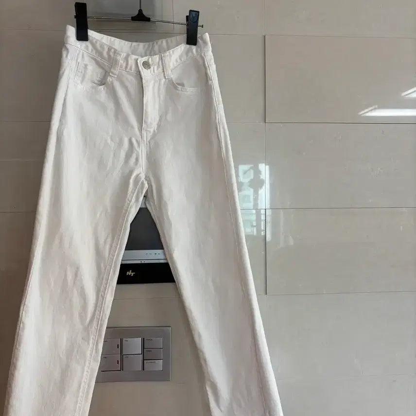 [BUNJANG] White Cotton Pants (Size S) / 화이트 흰색 면팬츠 바지 s