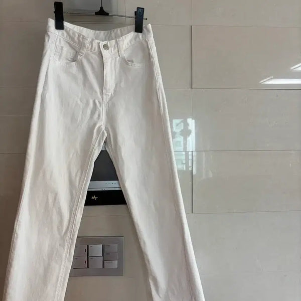 [BUNJANG] White Cotton Pants (Size S) / 화이트 흰색 면팬츠 바지 s