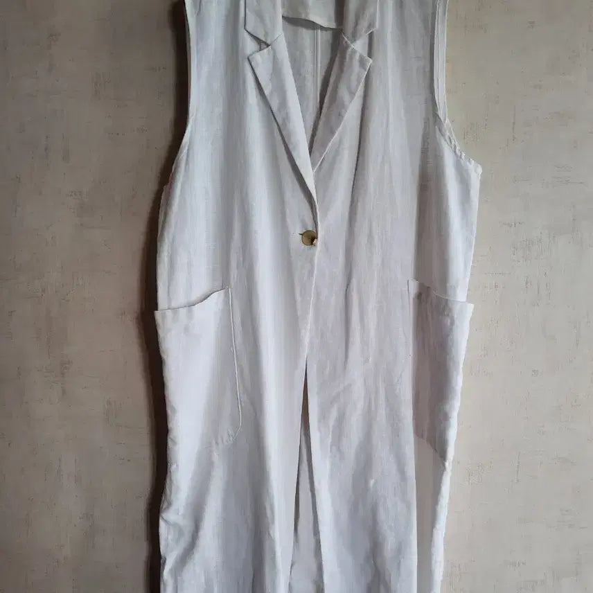 [BUNJANG] Linen Loose Fit Long Vest / 린넨 루즈핏롱 조끼