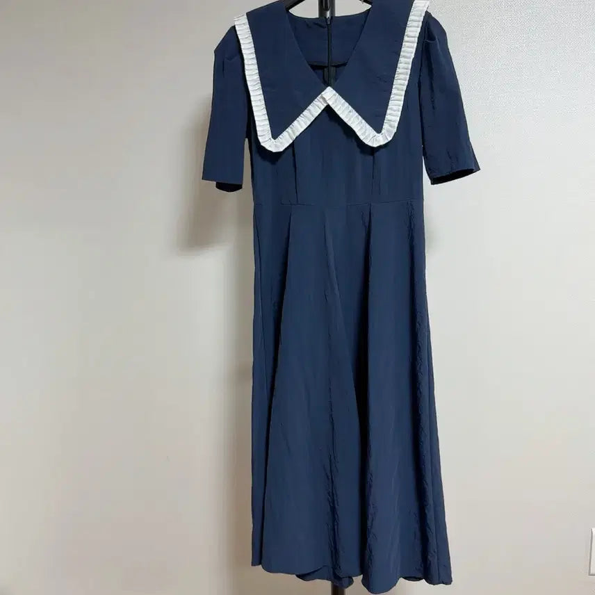 [BUNJANG] Navy Sailor Collar Long Dress / 네이비 세일러 카라 원피스