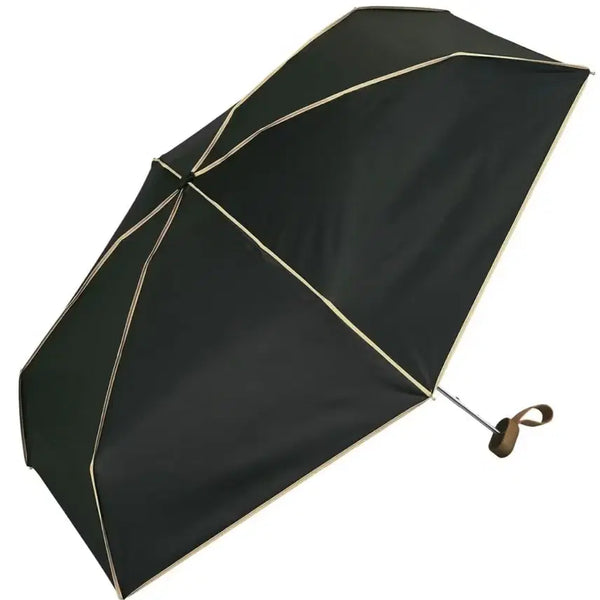 [BUNJANG] Wpc. Black Plain Piping Mini 3-Section Folding Sun Umbrella / [새상품] Wpc. 차광 플레인 파이핑 미니 3단 접이식 암막 양우산 (블랙)