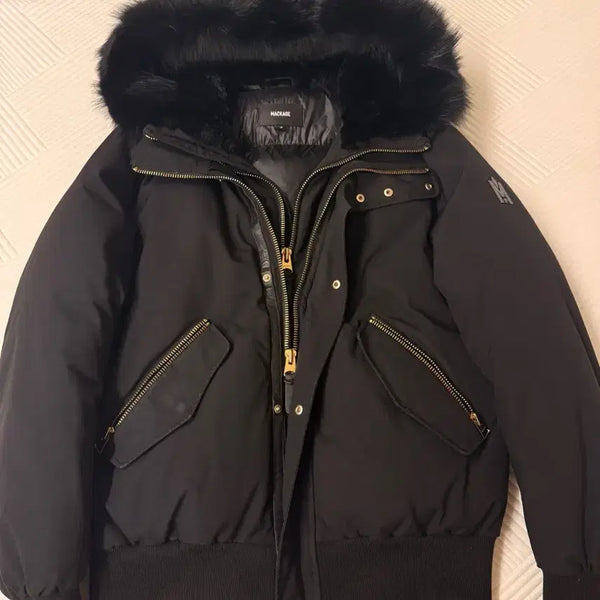 [BUNJANG] MACKAGE Dixon Padded Jacket Black Fur Gold Hardware Size 40 / 맥케이지 딕슨 패딩 블랙퍼 금장 40[당일 총알배송]