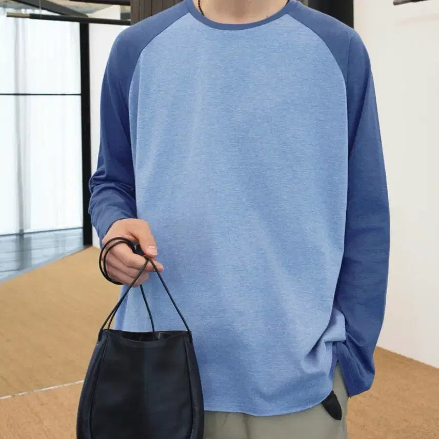 [BUNJANG] Youth Cut-off Raglan T-shirt Blue S / 유스 컷오프 래글런 티셔츠 블루 s youth