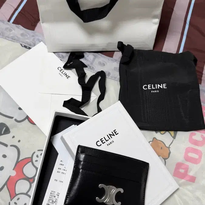 [BUNJANG] Celine Triomphe Card Holder Black Silver Hardware / 셀린느 트리옹프 카드지갑 블랙 은장 새상품급 풀박스