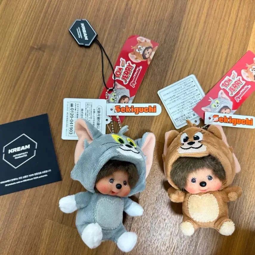 [BUNJANG] Monchhichi Tom & Jerry Keychain Set / 몬치치 톰과제리 키링