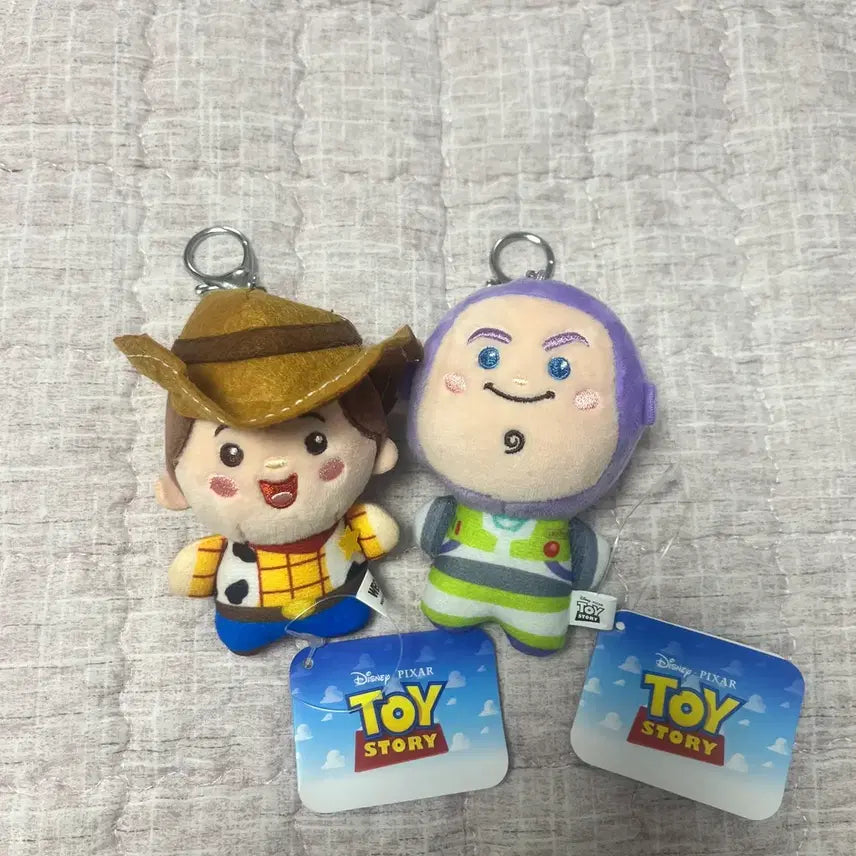[BUNJANG] Disney Pixar Toy Story Woody & Buzz - Keyring Set / [새상품] 일괄 정품 토이스토리 우디,버즈 인형 키링 2종 세트