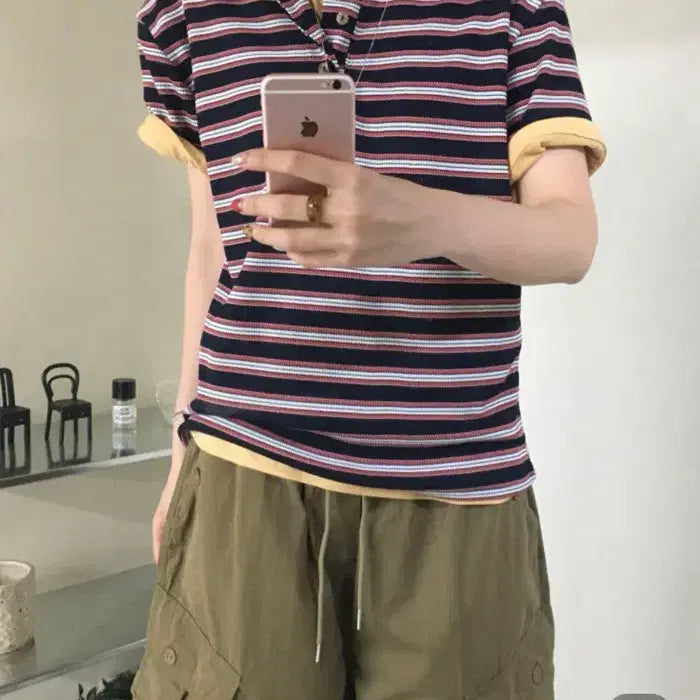 [BUNJANG] Peanutz Days Ain'tz Henly Neck T-Shirt / 피넛데이즈 에인츠 헨리넥 T