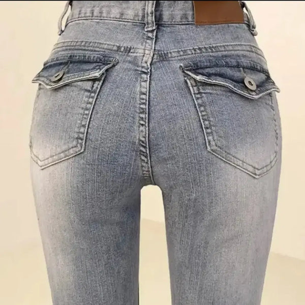 [BUNJANG] Denim Bootcut Pants - Light Wash / 힙 뒷포켓 데님 부츠컷 팬츠 연청