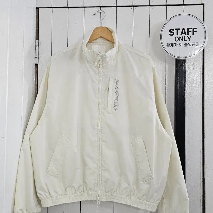 [BUNJANG] Codegraphy Unisex Two-Way Zipper Windbreaker Jacket Cream M / 새상품 Codegraphy 코드그라피 남녀공용 바람막이 집업 M 코드그라피 바람막이 투웨이 테그 자켓 새제품