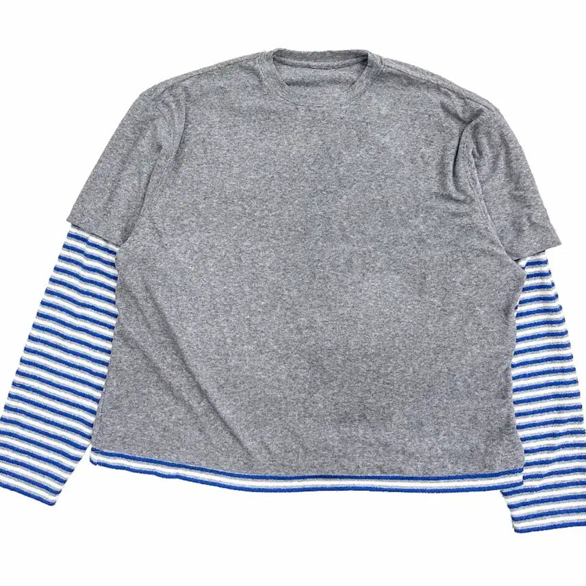 [BUNJANG] Nononude Terry Layered T-shirt Gray / (2) 논노드 테리 레이어드 티셔츠 그레이