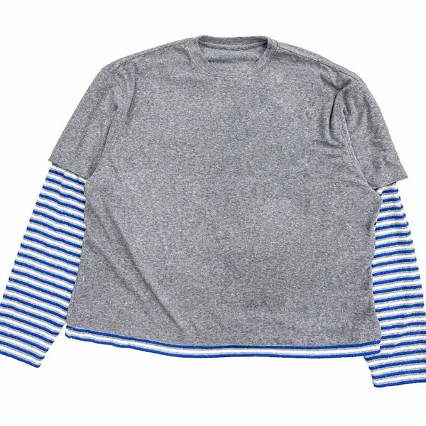 [BUNJANG] Nononude Terry Layered T-shirt Gray / (2) 논노드 테리 레이어드 티셔츠 그레이