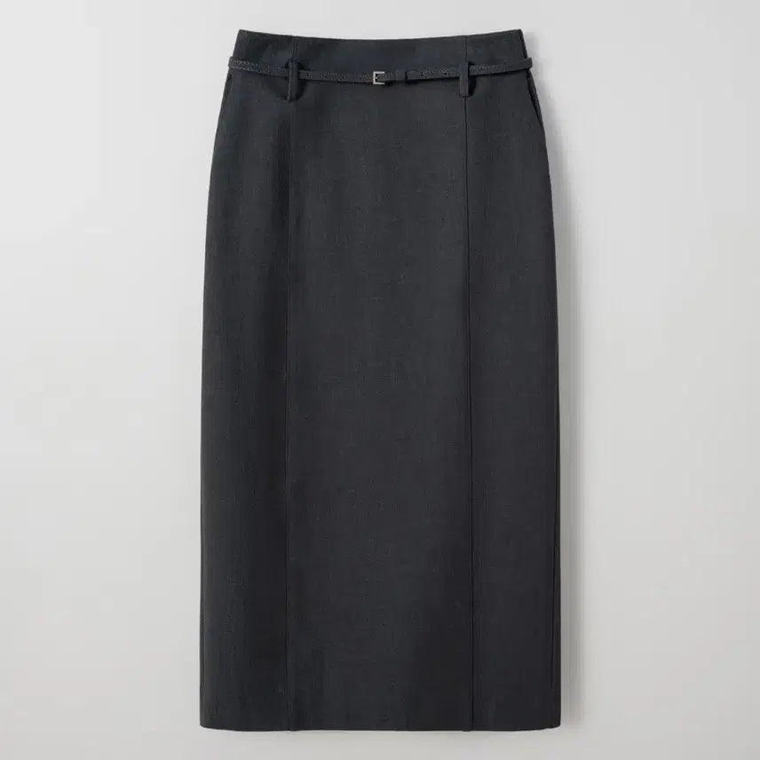 [BUNJANG] Sie Sie Jeanne Wool Belted Skirt Charcoal Medium / 새상품 시에sie 젠느 울 벨티드 스커트 차콜 미디 S