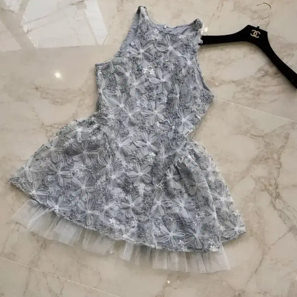 [BUNJANG] Chiffon Floral Mini Dress / 수입의류 쉬폰 꽃 미니원피스 새상품