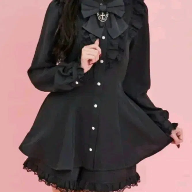 [BUNJANG] Secret Honey Accessory Setup Long Sleeve Black / 시허니 악세사리 셋업 긴팔 블랙 시크릿허니 리즈리사 마즈