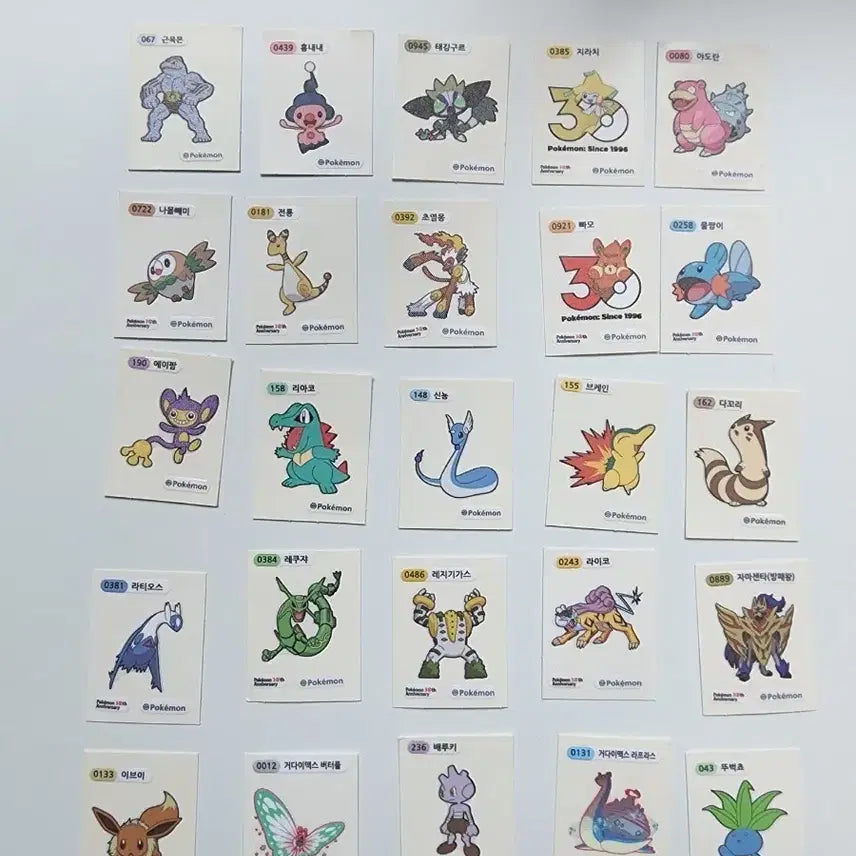 [BUNJANG] Pokemon 30th Anniversary & General Stickers Bundle Set / 포켓몬 30주년 및 일반 띠부실 25개 일괄 판매합니다.