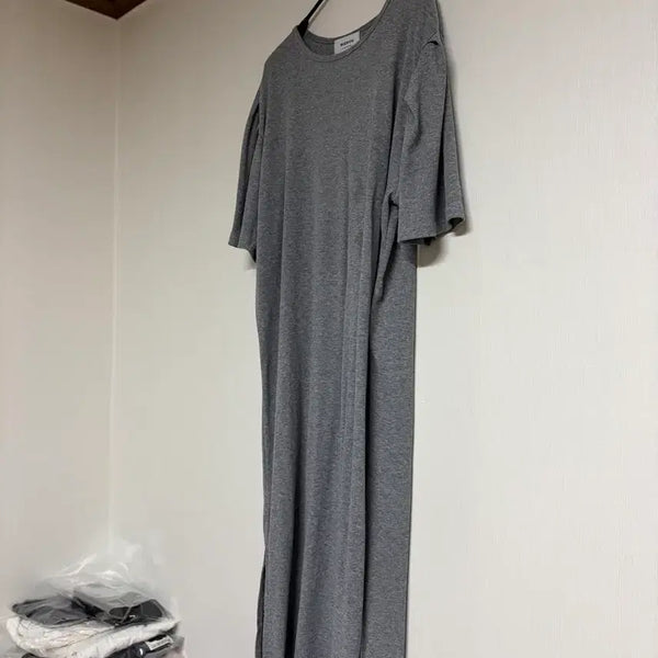 [BUNJANG] Puff Sleeve Side Slit Long Dress / [ 새상품 ] 퍼프 옆트임 롱원피스